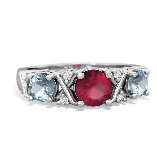 ruby-aquamarine timeless ring