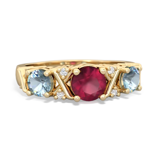 ruby-aquamarine timeless ring