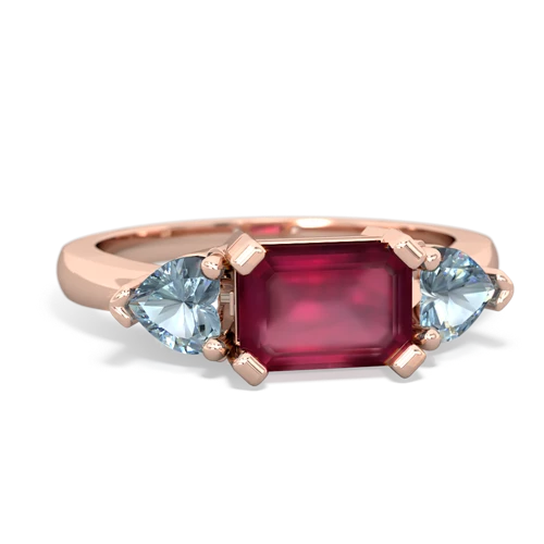 ruby-aquamarine timeless ring