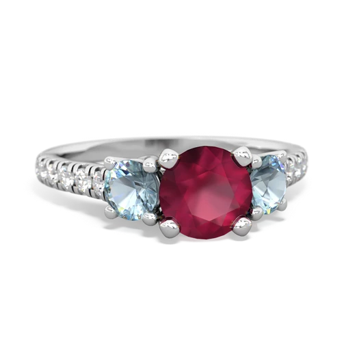 ruby-aquamarine trellis pave ring