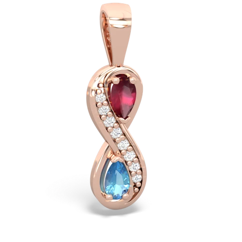 ruby-blue topaz keepsake infinity pendant