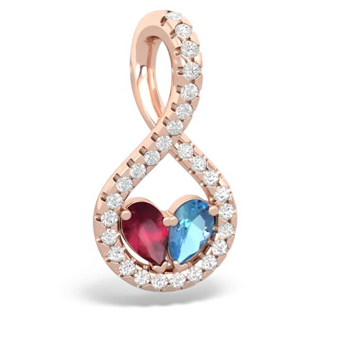 ruby-blue topaz pave twist pendant