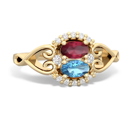 ruby-blue topaz antique keepsake ring