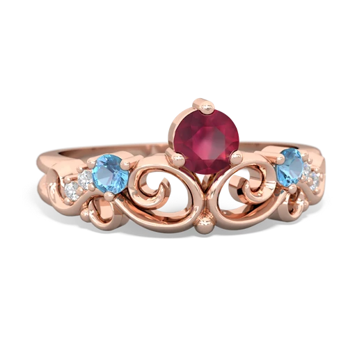 ruby-blue topaz crown keepsake ring