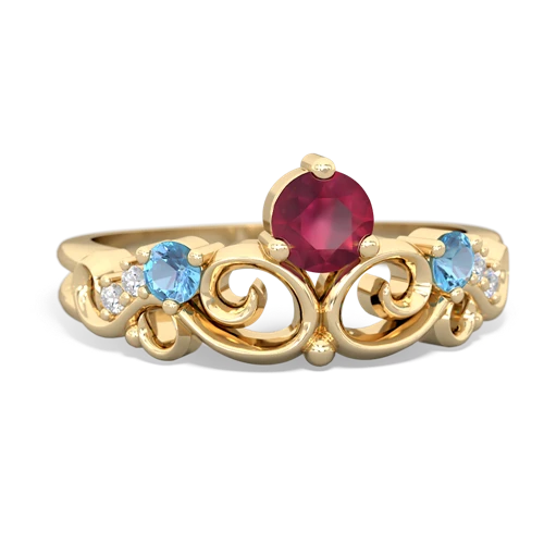 ruby-blue topaz crown keepsake ring