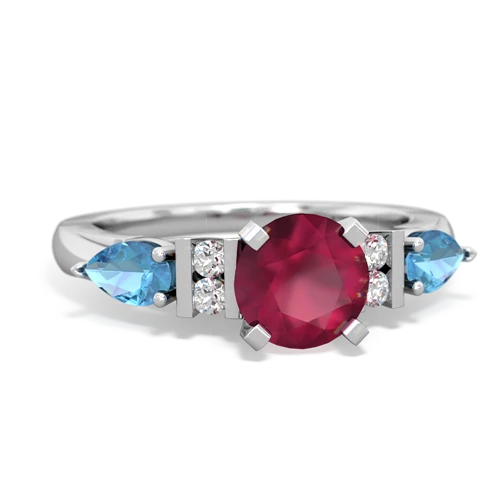 ruby-blue topaz engagement ring