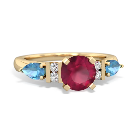 ruby-blue topaz engagement ring