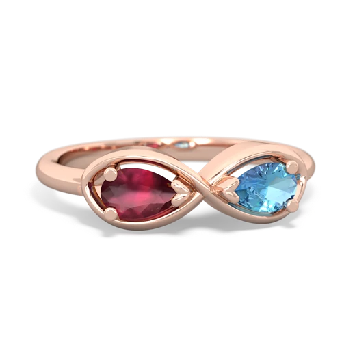 ruby-blue topaz infinity ring