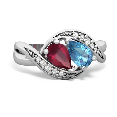 ruby-blue topaz keepsake curls ring