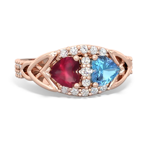 ruby-blue topaz keepsake engagement ring