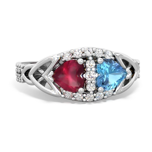 ruby-blue topaz keepsake engagement ring