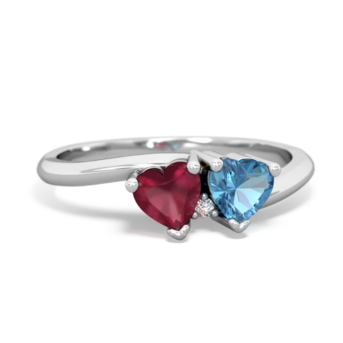 ruby-blue topaz sweethearts promise ring