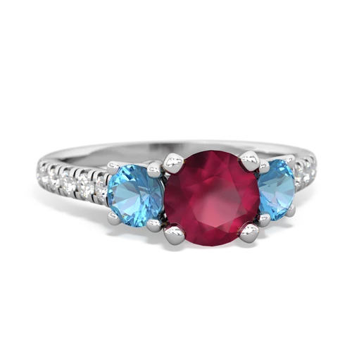 ruby-blue topaz trellis pave ring