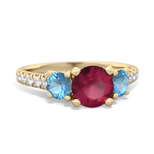 ruby-blue topaz trellis pave ring