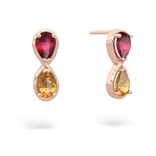 ruby-citrine infinity earrings