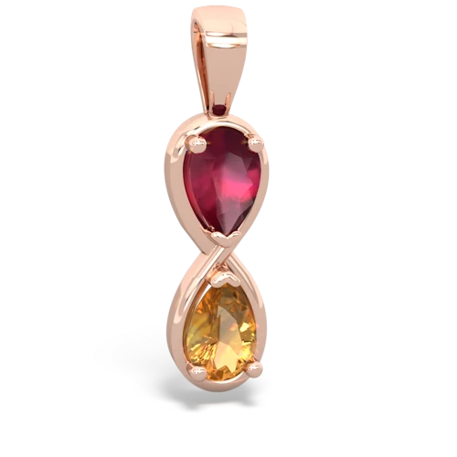 ruby-citrine infinity pendant