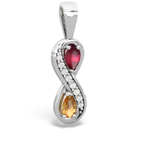 ruby-citrine keepsake infinity pendant