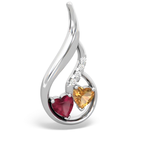 Ruby Genuine Ruby with Genuine Citrine Keepsake Curves pendant Pendant