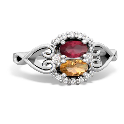 Ruby Genuine Ruby with Genuine Citrine Love Nest ring Ring