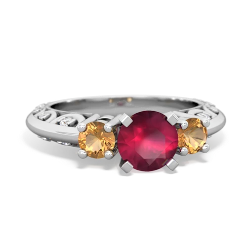 ruby-citrine engagement ring