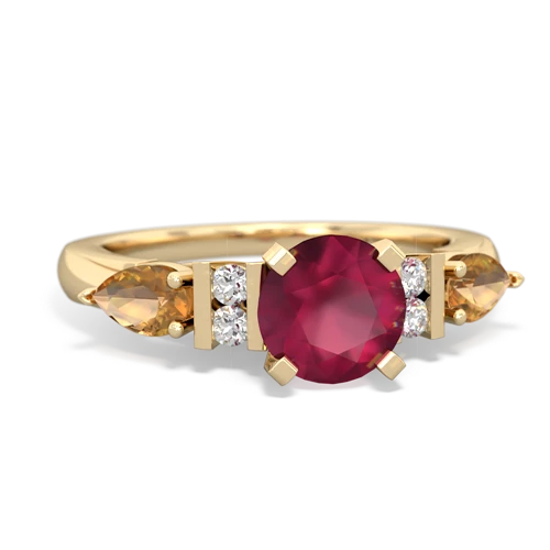 ruby-citrine engagement ring