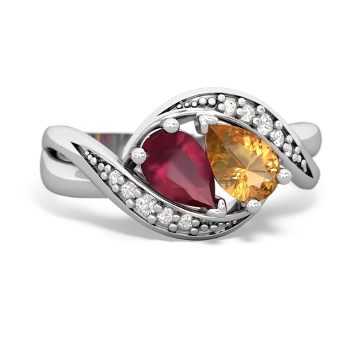 Ruby Genuine Ruby with Genuine Citrine Summer Winds ring Ring