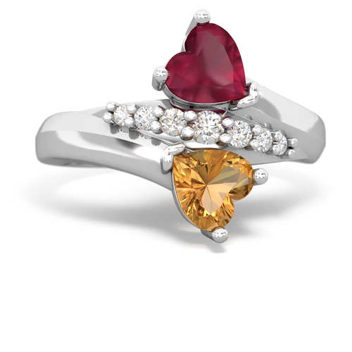 ruby-citrine modern ring
