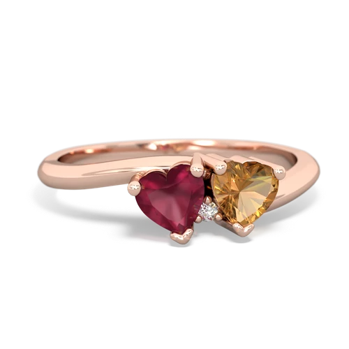 Ruby Genuine Ruby with Genuine Citrine Sweetheart's Promise ring Ring