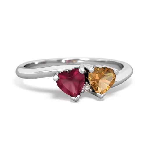 ruby-citrine sweethearts promise ring