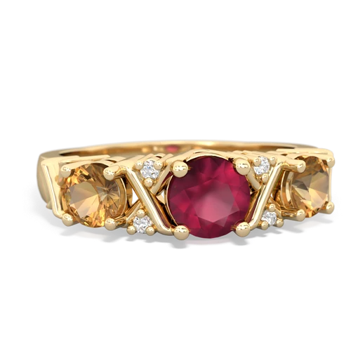 ruby-citrine timeless ring