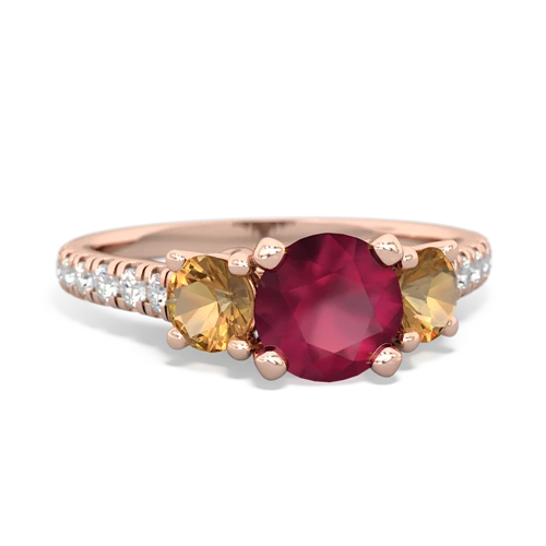 ruby-citrine trellis pave ring