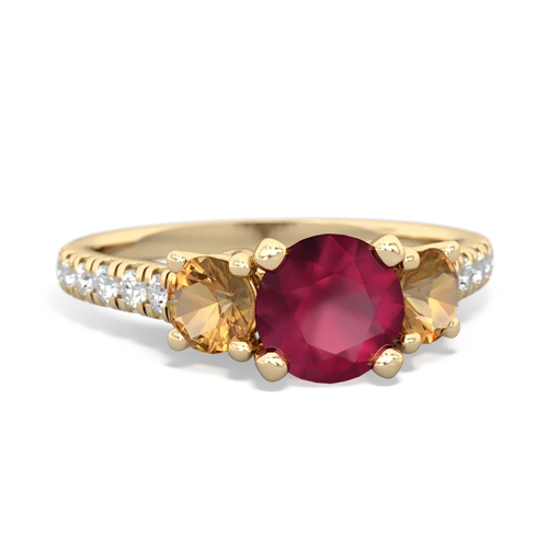 ruby-citrine trellis pave ring