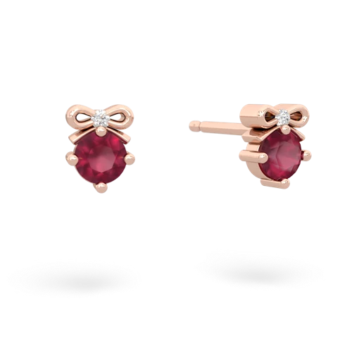 ruby bows earrings
