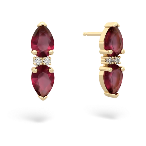 ruby bowtie earrings