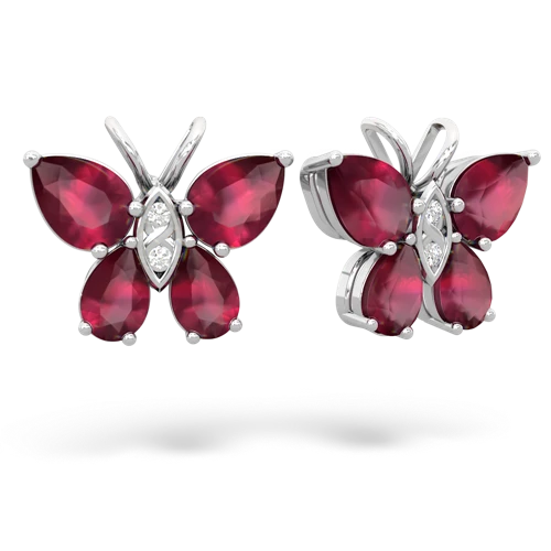 ruby butterfly earrings