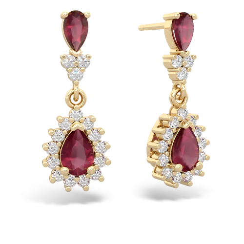 ruby dangle earrings