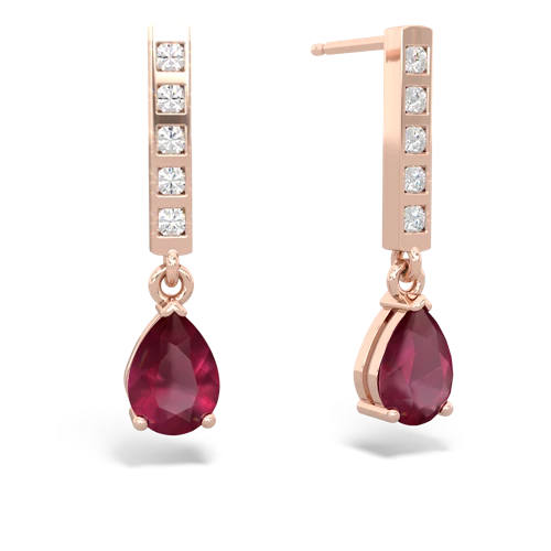 ruby diamond drop earrings