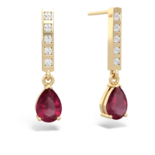 ruby diamond drop earrings