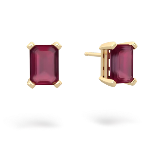 ruby emerald cut stud earrings