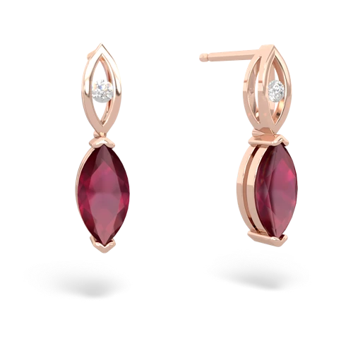 ruby geometric drop earrings