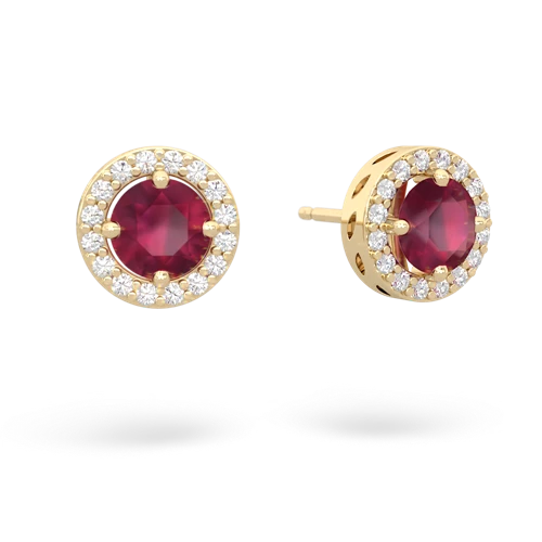 ruby halo earrings