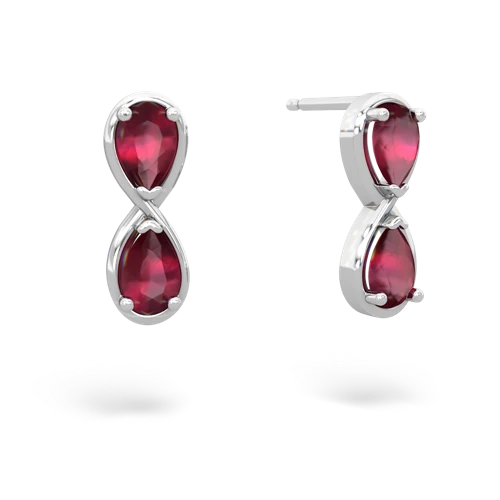 ruby infinity earrings