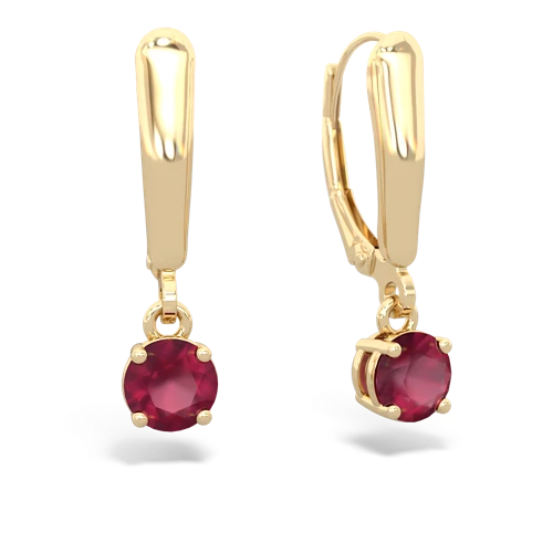 ruby lever-back earrings