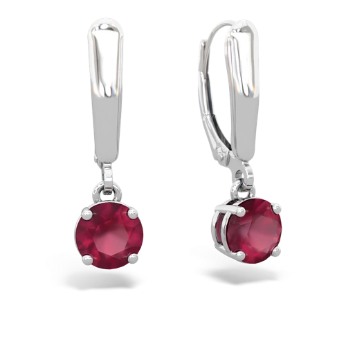 ruby lever-back earrings