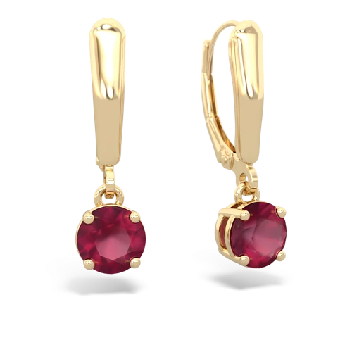 ruby lever-back earrings