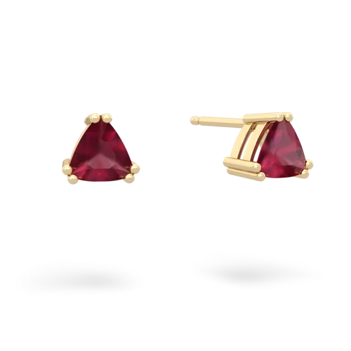 ruby trillion stud earrings