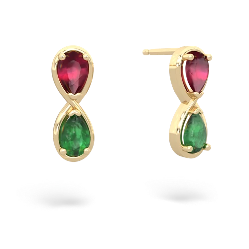 ruby-emerald infinity earrings