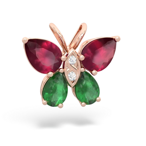 ruby-emerald butterfly pendant