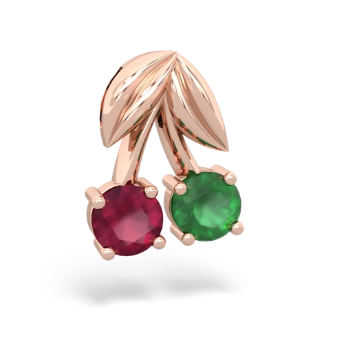 ruby-emerald cherries pendant