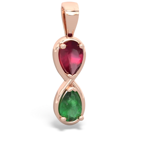 ruby-emerald infinity pendant